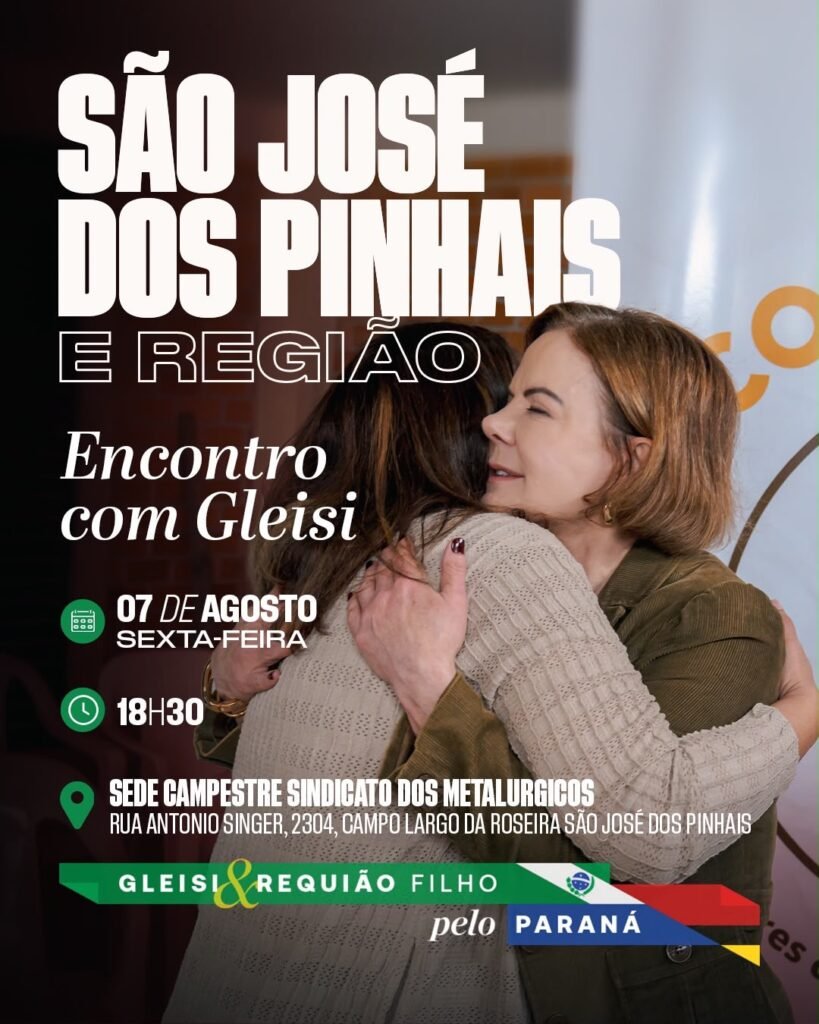 Gleisi Hoffmann participa de encontro com apoiadores em São José dos Pinhais nesta sexta-feira