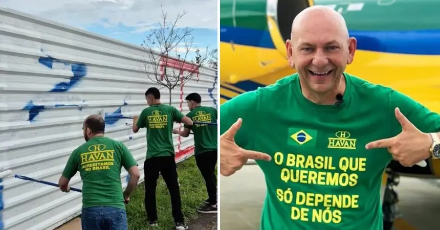 Luciano Hang oferece R$ 10 mil por informações sobre autor de pichação em loja de Curitiba