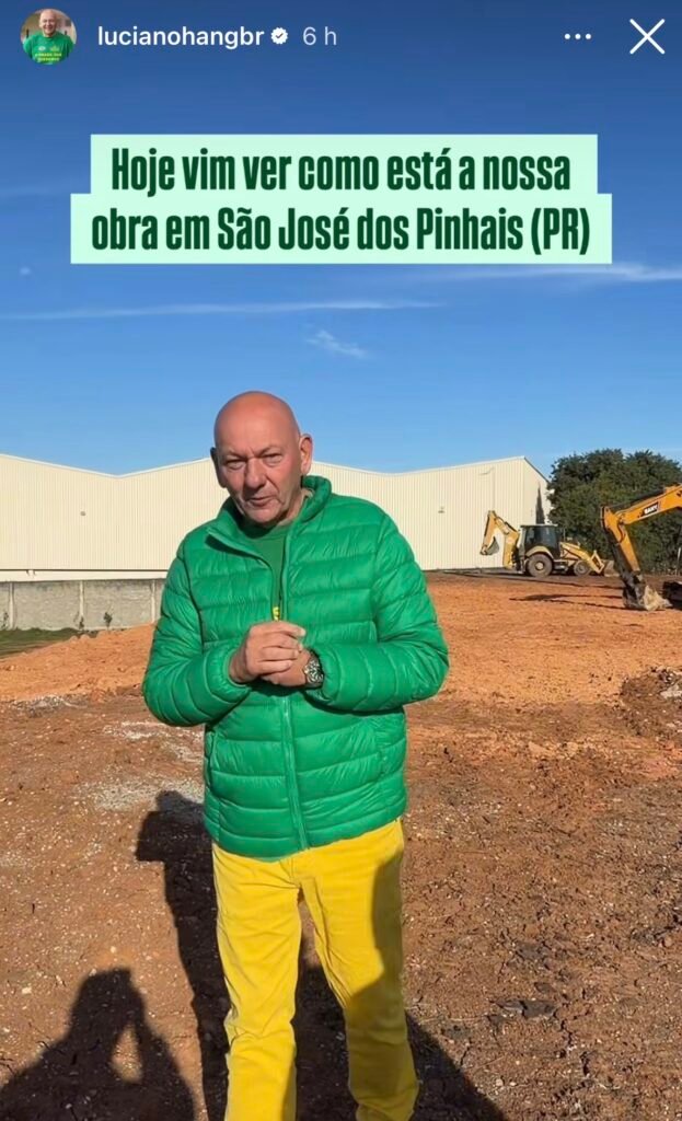 Luciano Hang visita obras da nova megaloja da Havan em São José dos Pinhais