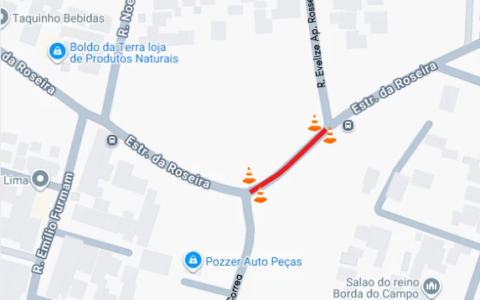 Trecho da Estrada da Roseira será interditado para obras a partir de segunda-feira