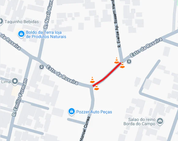 Trecho da Estrada da Roseira será interditado para obras a partir de segunda-feira