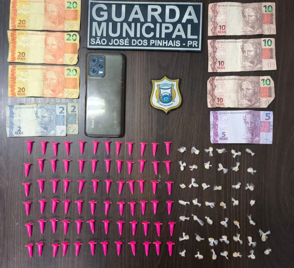 Guarda Municipal prende homem por tráfico de drogas no bairro São Judas Tadeu, em São José dos Pinhais